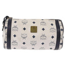 MCM Vicetos Logogram Shoulder Bag PVC White Gold Auth 198277-13