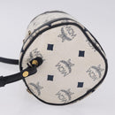 MCM Vicetos Logogram Shoulder Bag PVC White Gold Auth 198277-4