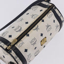 MCM Vicetos Logogram Shoulder Bag PVC White Gold Auth 198277-6