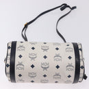 MCM Vicetos Logogram Shoulder Bag PVC White Gold Auth 198277-5