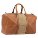 Christian Dior Boston Bag Suede Leather Gold Brown Auth 198280-1