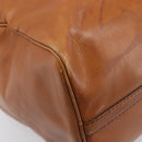 Christian Dior Boston Bag Suede Leather Gold Brown Auth 198280-11