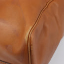 Christian Dior Boston Bag Suede Leather Gold Brown Auth 198280-12
