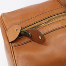Christian Dior Boston Bag Suede Leather Gold Brown Auth 198280-16