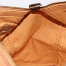 Christian Dior Boston Bag Suede Leather Gold Brown Auth 198280-18