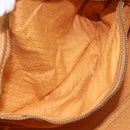 Christian Dior Boston Bag Suede Leather Gold Brown Auth 198280-21