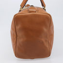Christian Dior Boston Bag Suede Leather Gold Brown Auth 198280-4