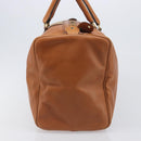 Christian Dior Boston Bag Suede Leather Gold Brown Auth 198280-5