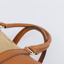 Christian Dior Boston Bag Suede Leather Gold Brown Auth 198280-8