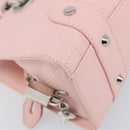Christian Dior Cannage Lady D Joy Hand Bag Leather Pink Silver Auth 198283SAM-11