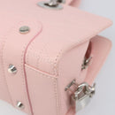Christian Dior Cannage Lady D Joy Hand Bag Leather Pink Silver Auth 198283SAM-12