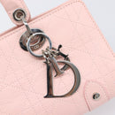 Christian Dior Cannage Lady D Joy Hand Bag Leather Pink Silver Auth 198283SAM-14