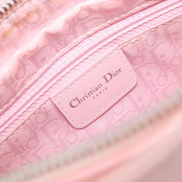 Christian Dior Cannage Lady D Joy Hand Bag Leather Pink Silver Auth 198283SAM