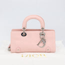 Christian Dior Cannage Lady D Joy Hand Bag Leather Pink Silver Auth 198283SAM-25