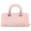 Christian Dior Cannage Lady D Joy Hand Bag Leather Pink Silver Auth 198283SAM-3