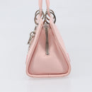 Christian Dior Cannage Lady D Joy Hand Bag Leather Pink Silver Auth 198283SAM-4
