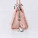 Christian Dior Cannage Lady D Joy Hand Bag Leather Pink Silver Auth 198283SAM-5