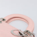 Christian Dior Cannage Lady D Joy Hand Bag Leather Pink Silver Auth 198283SAM-8