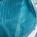 PRADA Galleria Hand Bag Saffiano leather Turquoise Blue Gold Auth 198284V-24