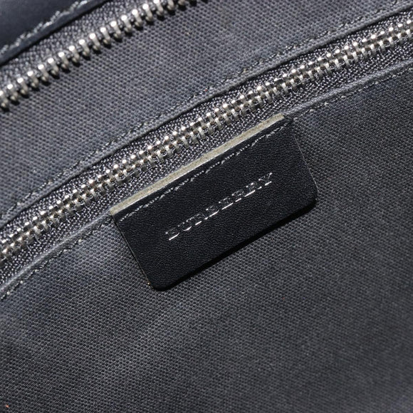 BURBERRY Nova Check Hand Bag Wool Black Silver Auth 198286A