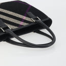 BURBERRY Nova Check Hand Bag Wool Black Silver Auth 198286A-7