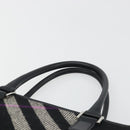BURBERRY Nova Check Hand Bag Wool Black Silver Auth 198286A-8