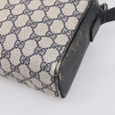 GUCCI GG Supreme Shoulder Bag PVC Navy Gold Auth 198291-16