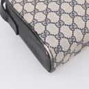 GUCCI GG Supreme Shoulder Bag PVC Navy Gold Auth 198291-17
