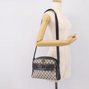GUCCI GG Supreme Shoulder Bag PVC Navy Gold Auth 198291-23