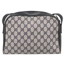 GUCCI GG Supreme Shoulder Bag PVC Navy Gold Auth 198291-2