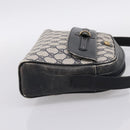 GUCCI GG Supreme Shoulder Bag PVC Navy Gold Auth 198291-4