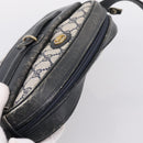 GUCCI GG Supreme Shoulder Bag PVC Navy Gold Auth 198291-6