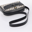 GUCCI GG Supreme Shoulder Bag PVC Navy Gold Auth 198291-7