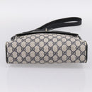 GUCCI GG Supreme Shoulder Bag PVC Navy Gold Auth 198291-5