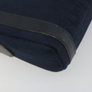 Christian Dior Trotter Canvas Shoulder Bag Navy Gold Auth 198292-14