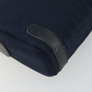Christian Dior Trotter Canvas Shoulder Bag Navy Gold Auth 198292-16