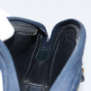 Christian Dior Trotter Canvas Shoulder Bag Navy Gold Auth 198292-18