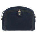 Christian Dior Trotter Canvas Shoulder Bag Navy Gold Auth 198292-13