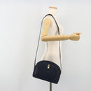 Christian Dior Trotter Canvas Shoulder Bag Navy Gold Auth 198292-20