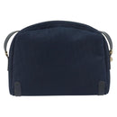 Christian Dior Trotter Canvas Shoulder Bag Navy Gold Auth 198292-2