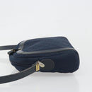 Christian Dior Trotter Canvas Shoulder Bag Navy Gold Auth 198292-4