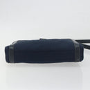 Christian Dior Trotter Canvas Shoulder Bag Navy Gold Auth 198292-5