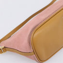 GUCCI Accessory Pouch Suede Pink Gold 039 1103 Auth 198297-11