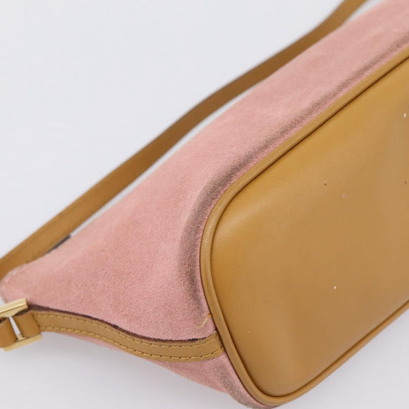 GUCCI Accessory Pouch Suede Pink Gold 039 1103 Auth 198297