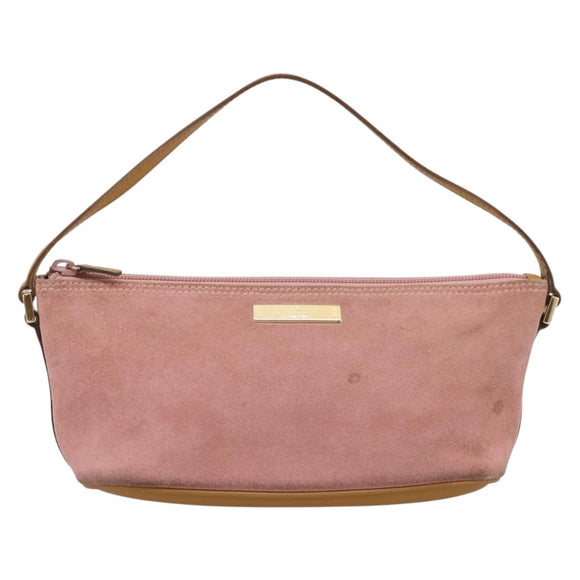 GUCCI Accessory Pouch Suede Pink Gold 039 1103 Auth 198297