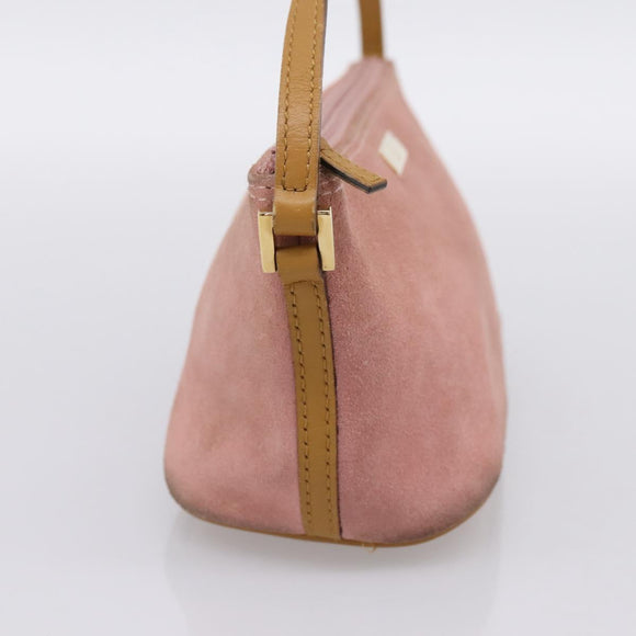GUCCI Accessory Pouch Suede Pink Gold 039 1103 Auth 198297