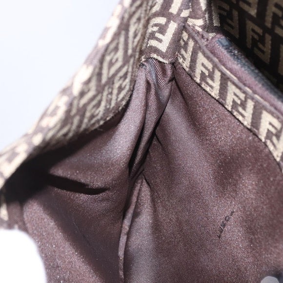 FENDI Zucchino Canvas Mamma Baguette Shoulder Bag Brown 8BR036 Auth 198299V