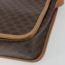CELINE Macadam Canvas Shoulder Bag PVC Leather Brown Gold Auth 198300-15