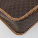 CELINE Macadam Canvas Shoulder Bag PVC Leather Brown Gold Auth 198300-16