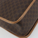 CELINE Macadam Canvas Shoulder Bag PVC Leather Brown Gold Auth 198300-18